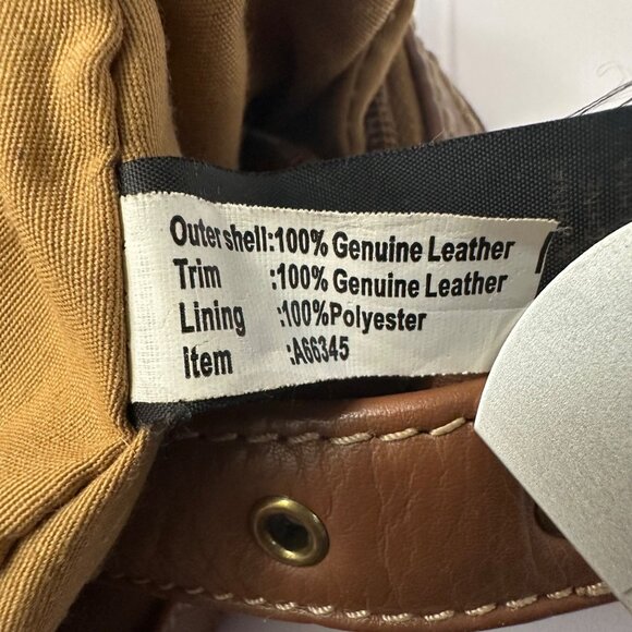 Stone Mountain Purse Leather Brown Shoulder Bag Zipper Close - Picture 9 of 16